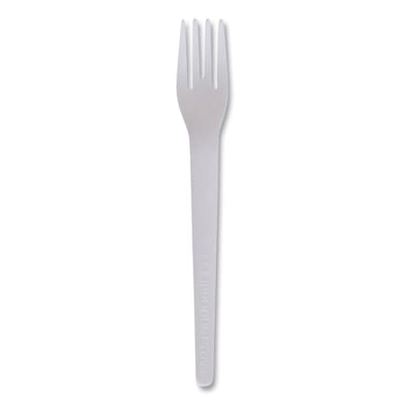 Eco-Products Plantware Compostable Cutlery, Fork, 6 in., White, 1000PK EP-S012-W